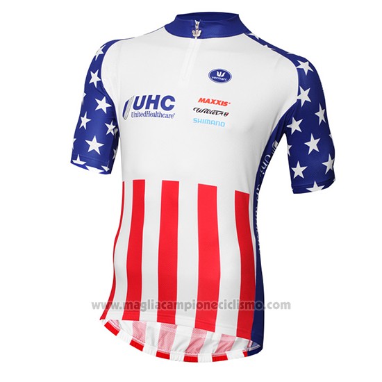 2016 Abbigliamento Ciclismo United Healthcare Rosso e Bianco Manica Corta e Salopette